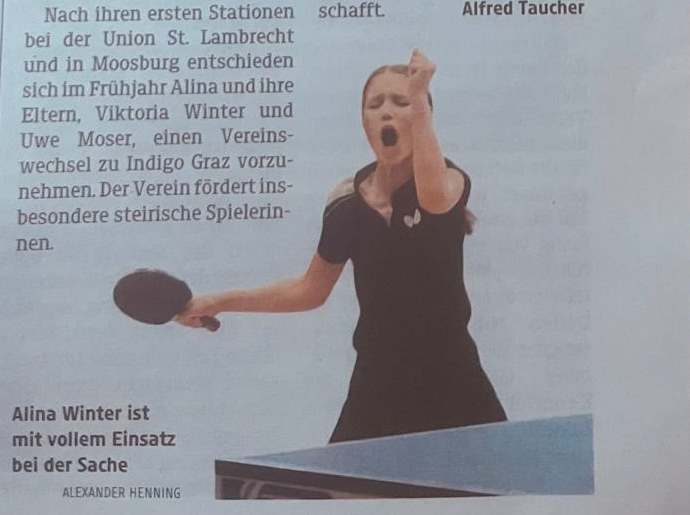 Alina in der Zeitung